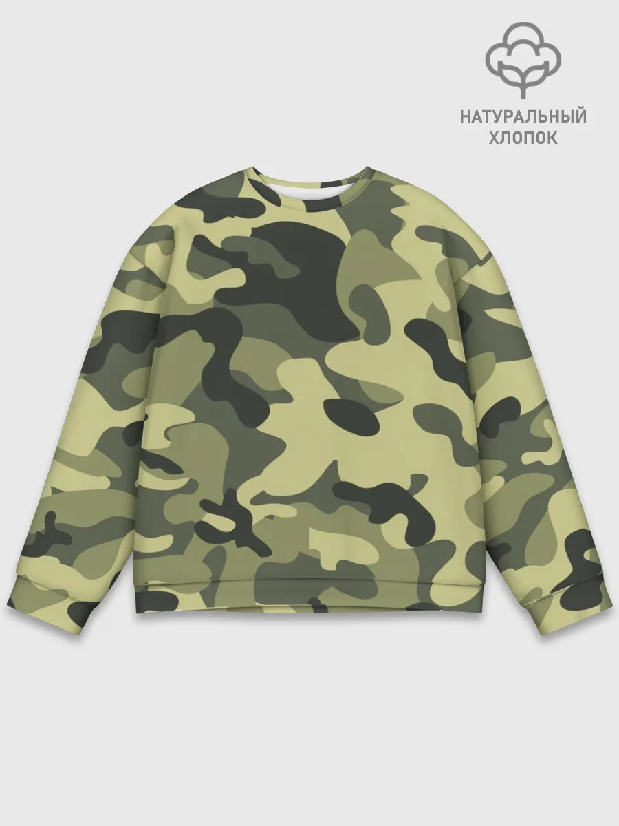 Мужской свитшот базовый / Камуфляж Хаки