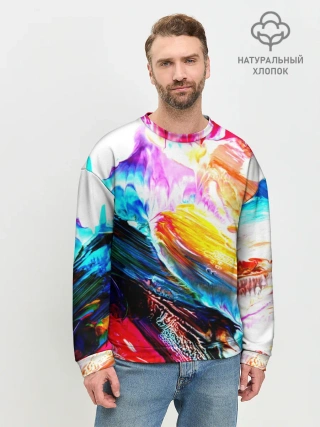 Мужской свитшот базовый / Абстракция красок
