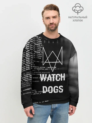 Мужской свитшот базовый / Wath dogs 2 Хакер