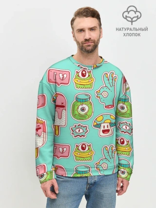 Мужской свитшот базовый / Яркие монстрики