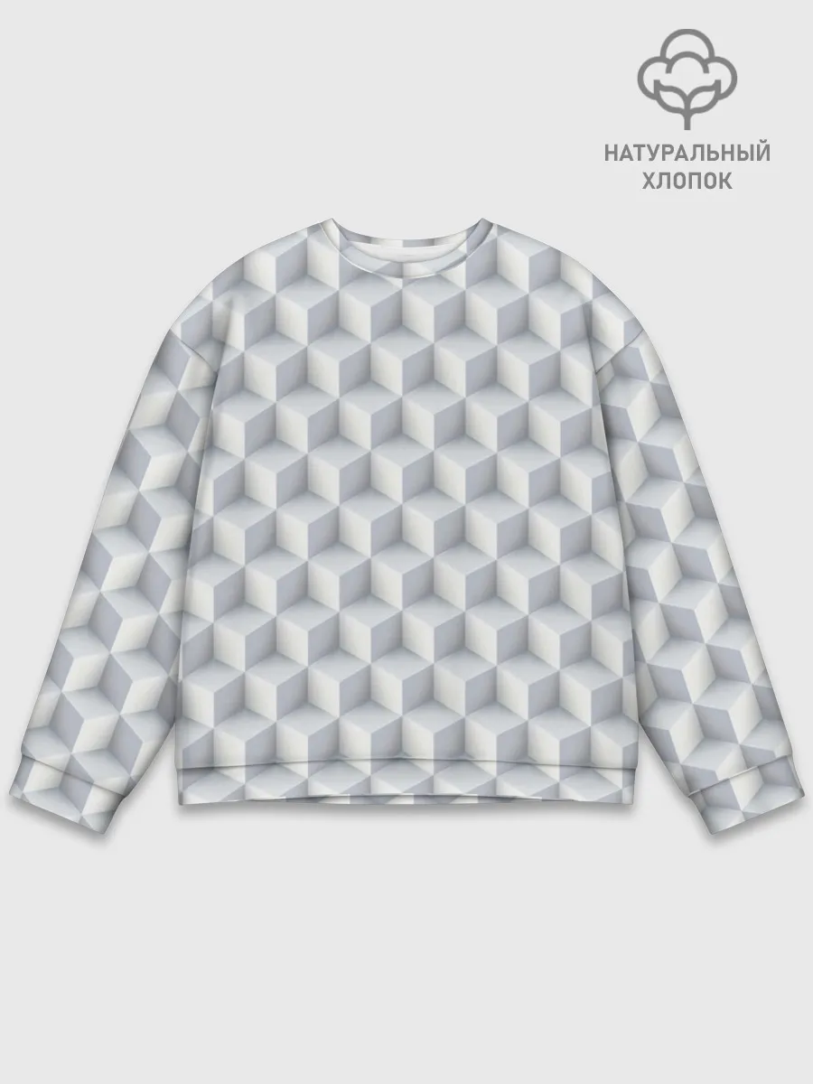 Мужской свитшот базовый / 3D Кубы