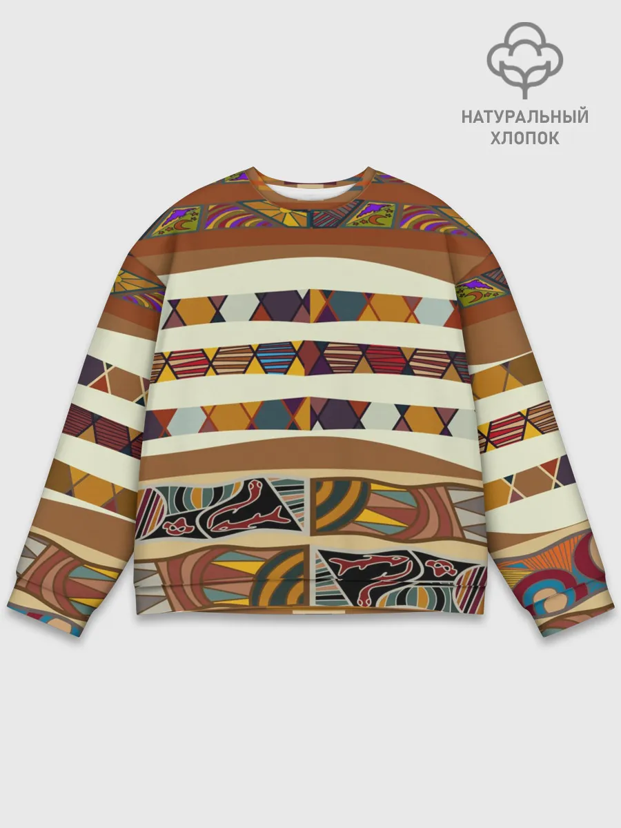 Мужской свитшот базовый / Африканская мозаика