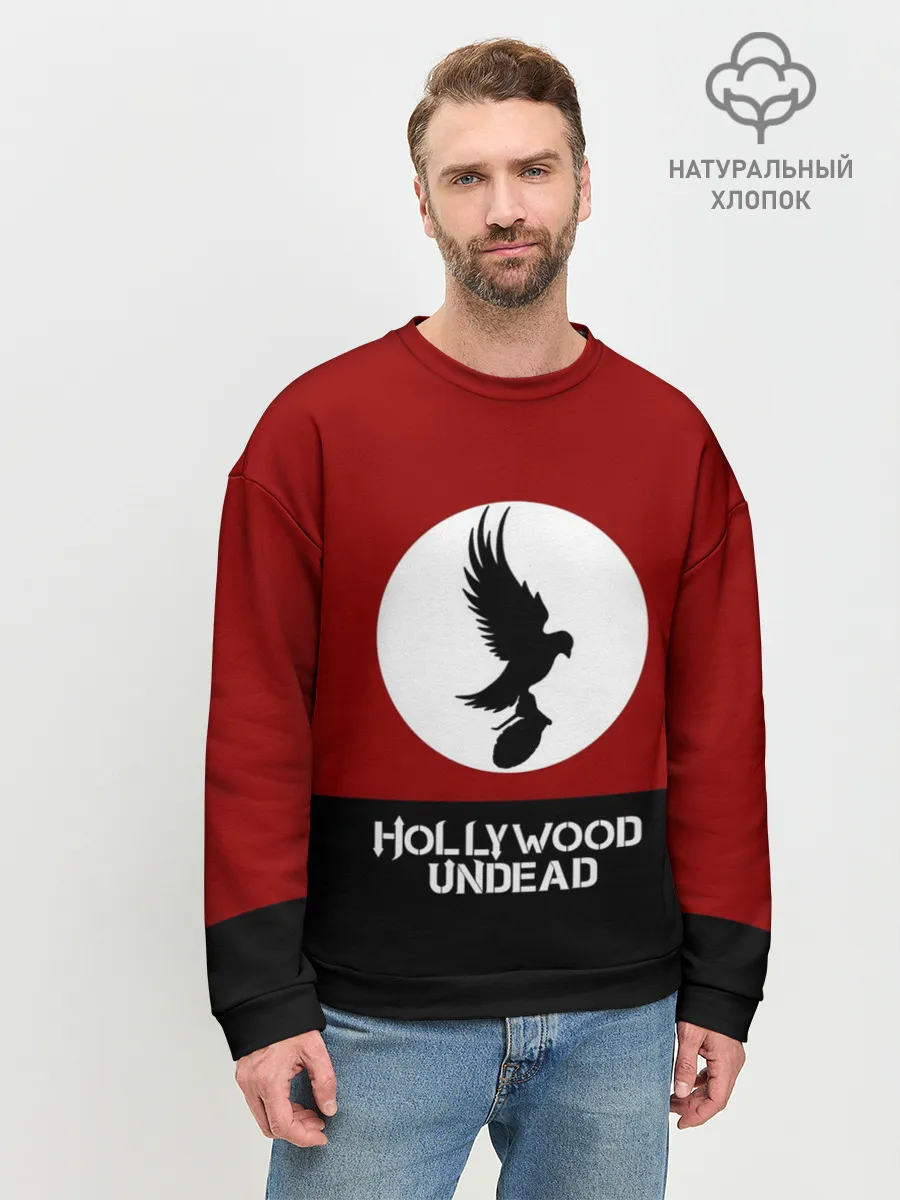 Мужской свитшот базовый / Красно-черный флаг HU