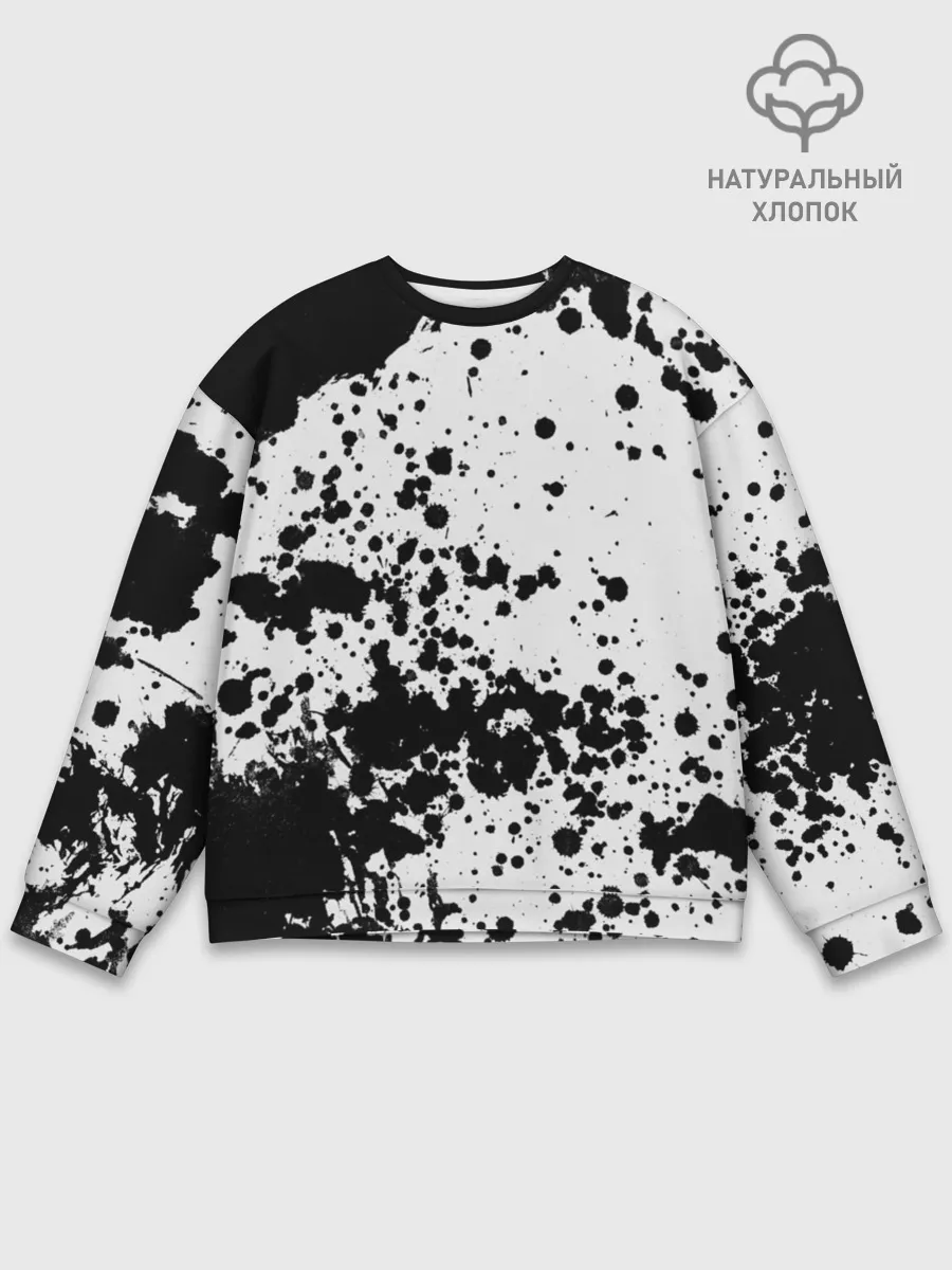 Мужской свитшот базовый / Черно-белые капли