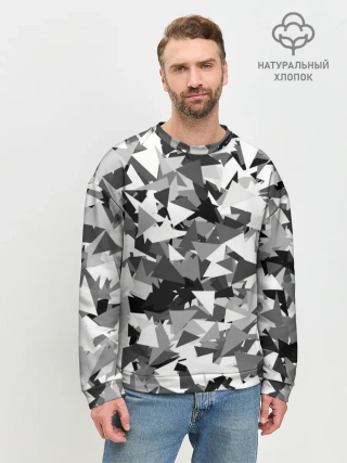 Мужской свитшот базовый / Городской серый камуфляж