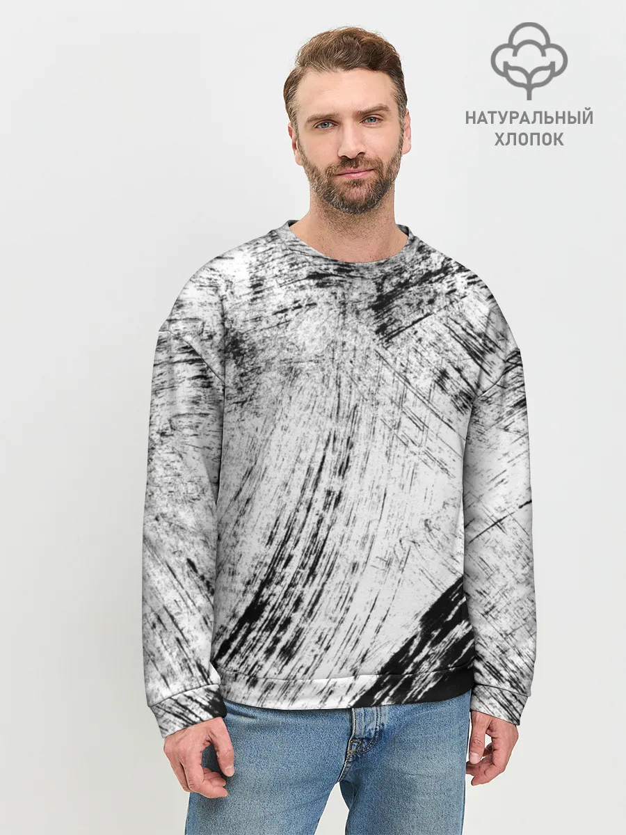Мужской свитшот базовый / Серые штрихи