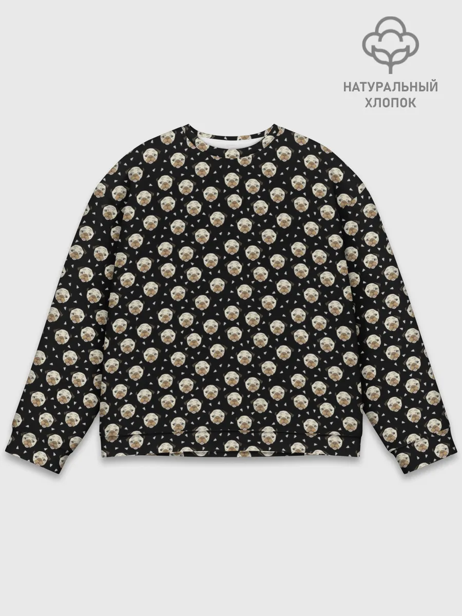 Мужской свитшот базовый / Мопсы