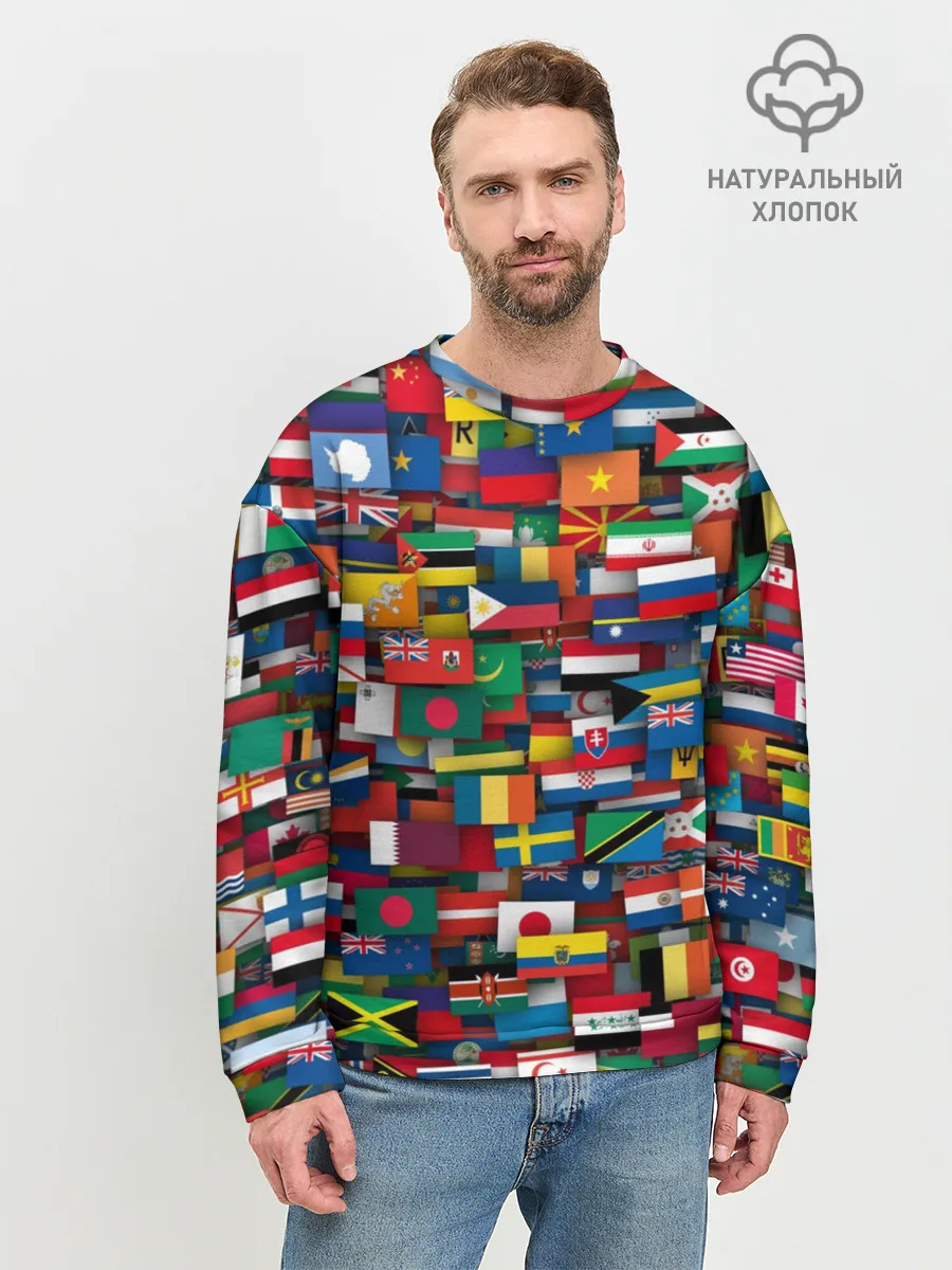 Мужской свитшот базовый / Флаги всех стран