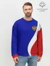 Мужской свитшот базовый / Герб РФ Триколор