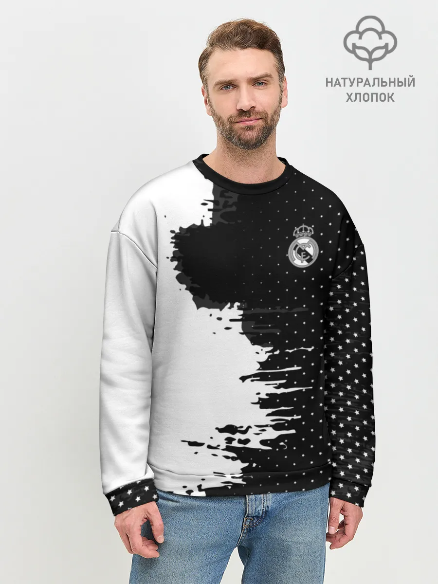 Мужской свитшот базовый / Real Madrid uniform black 2018