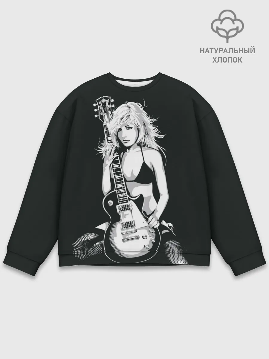 Мужской свитшот базовый / Девушка с гитарой