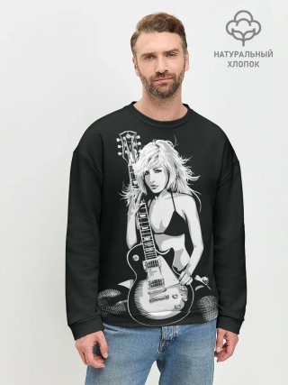 Мужской свитшот базовый / Девушка с гитарой