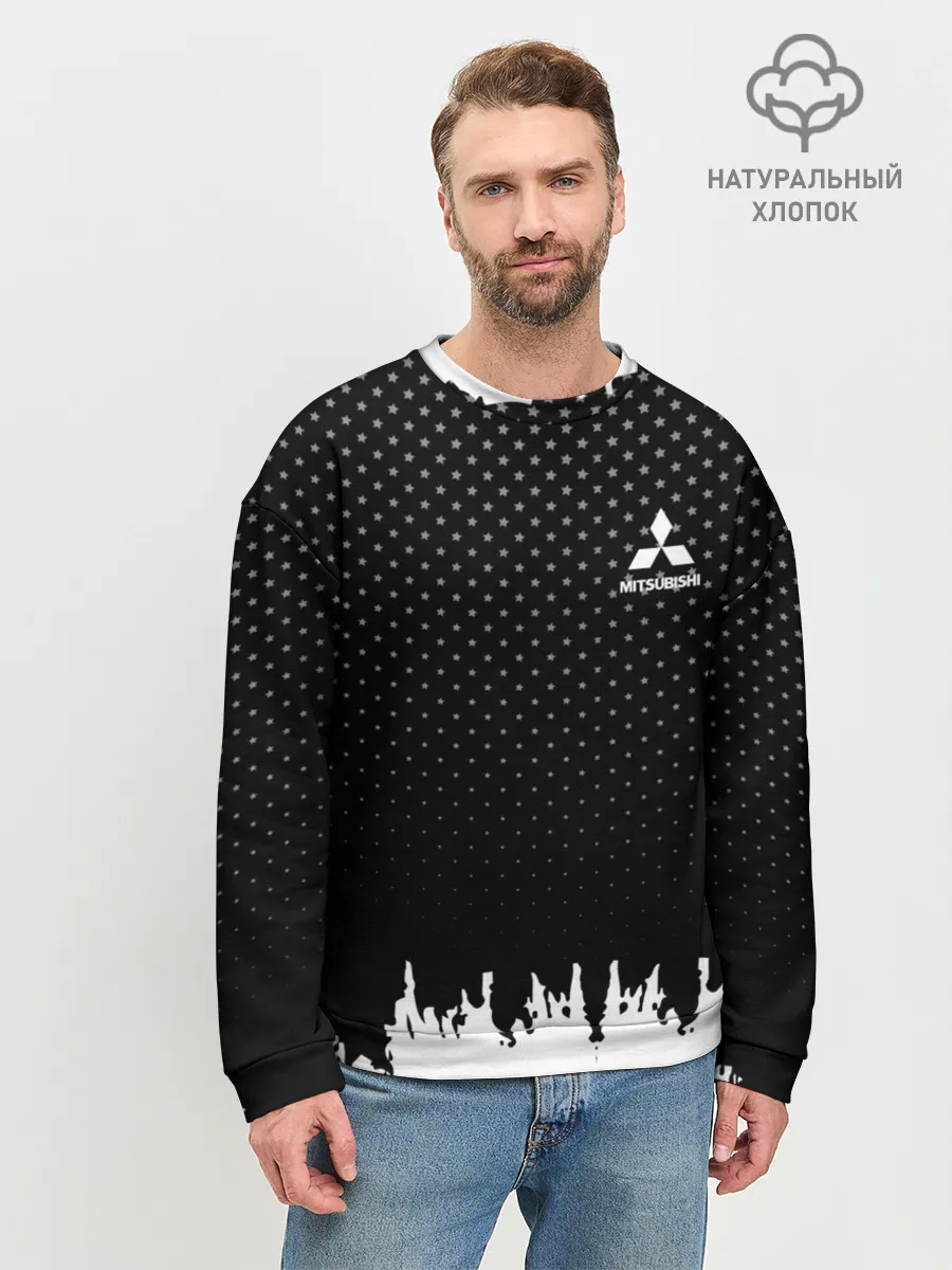Мужской свитшот базовый / Mitsubishi abstract black