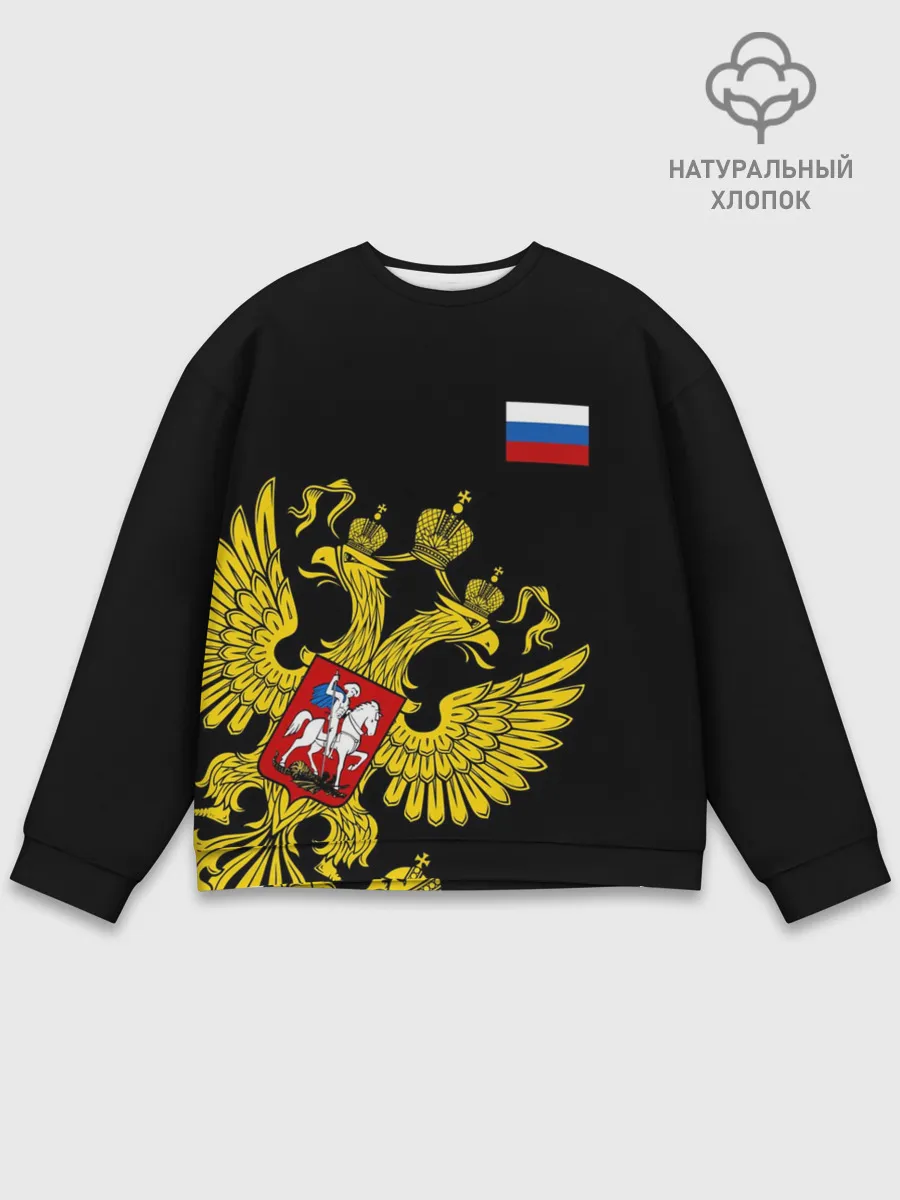 Мужской свитшот базовый / Флаг и Герб России