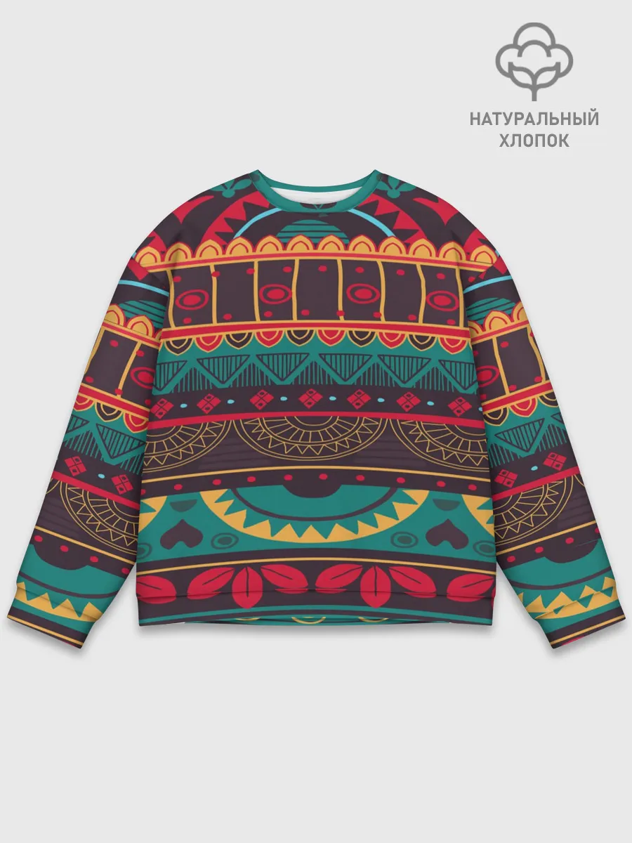 Мужской свитшот базовый / Мексиканский орнамент