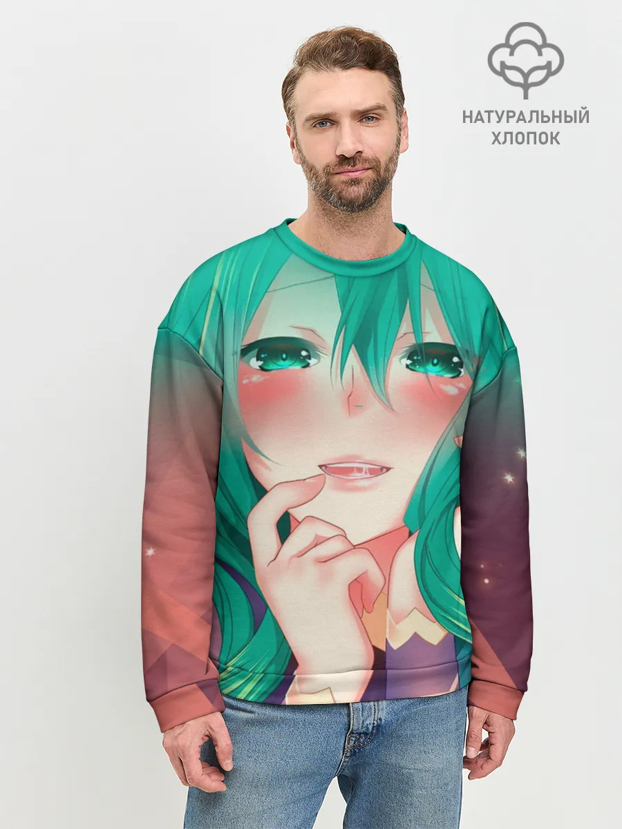 Мужской свитшот базовый / Miku Ahegao