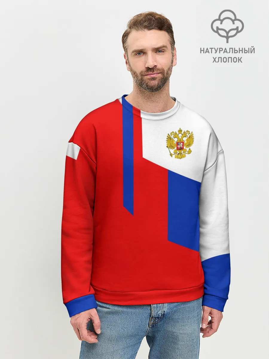 Мужской свитшот базовый / RUSSIA SPORT | РОССИЯ ТРИКОЛОР