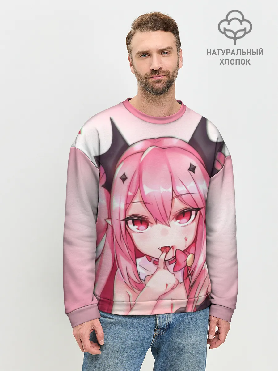 Мужской свитшот базовый / Вампир Ахегао