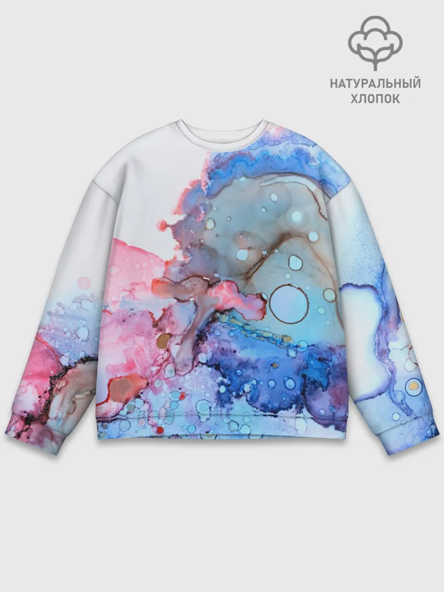 Мужской свитшот базовый / Акварельные разводы