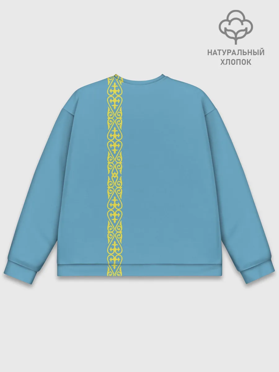 Мужской свитшот базовый / Казахстан, лента с гербом