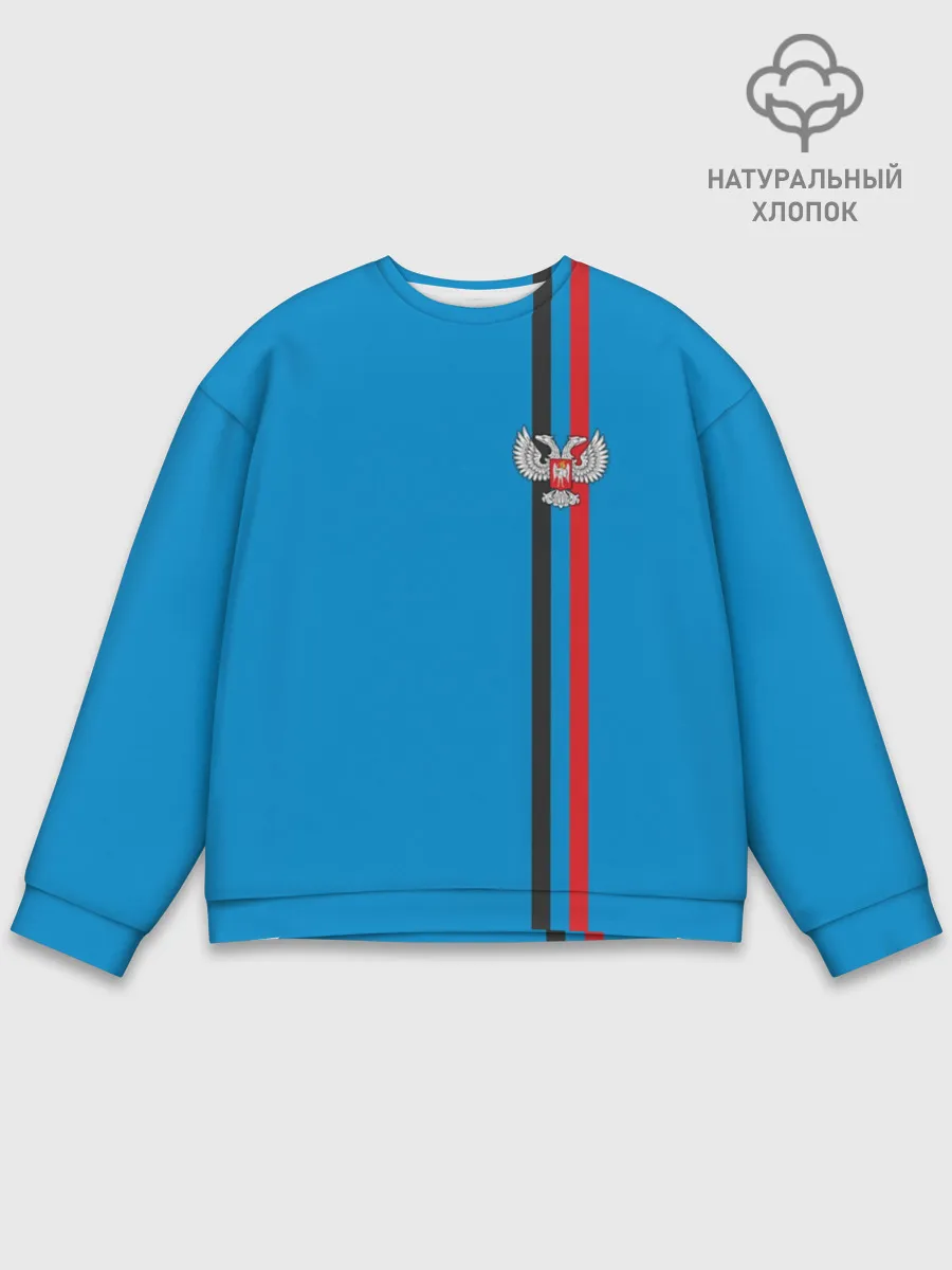 Мужской свитшот базовый / ДНР, лента с гербом