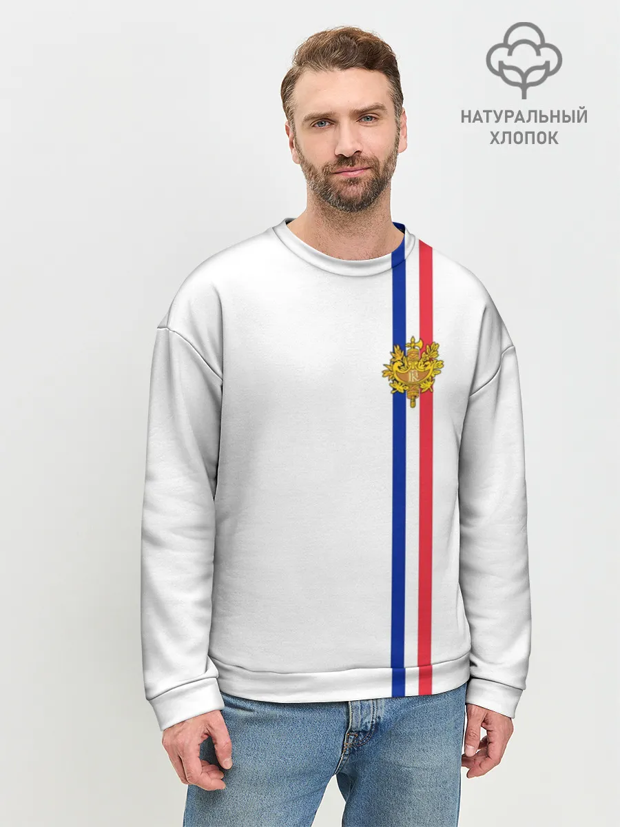 Мужской свитшот базовый / Франция, лента с гербом