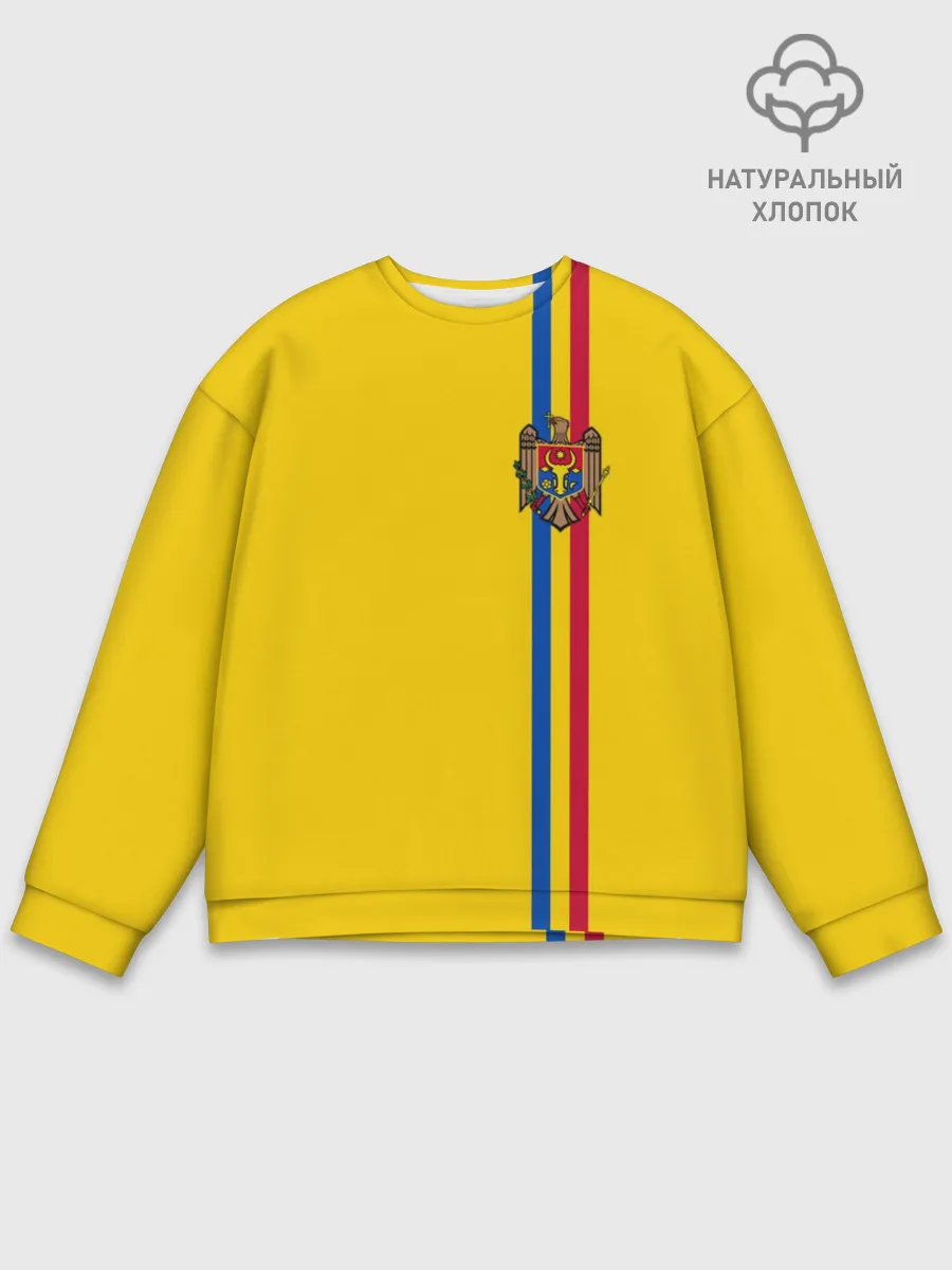 Мужской свитшот базовый / Молдавия, лента с гербом