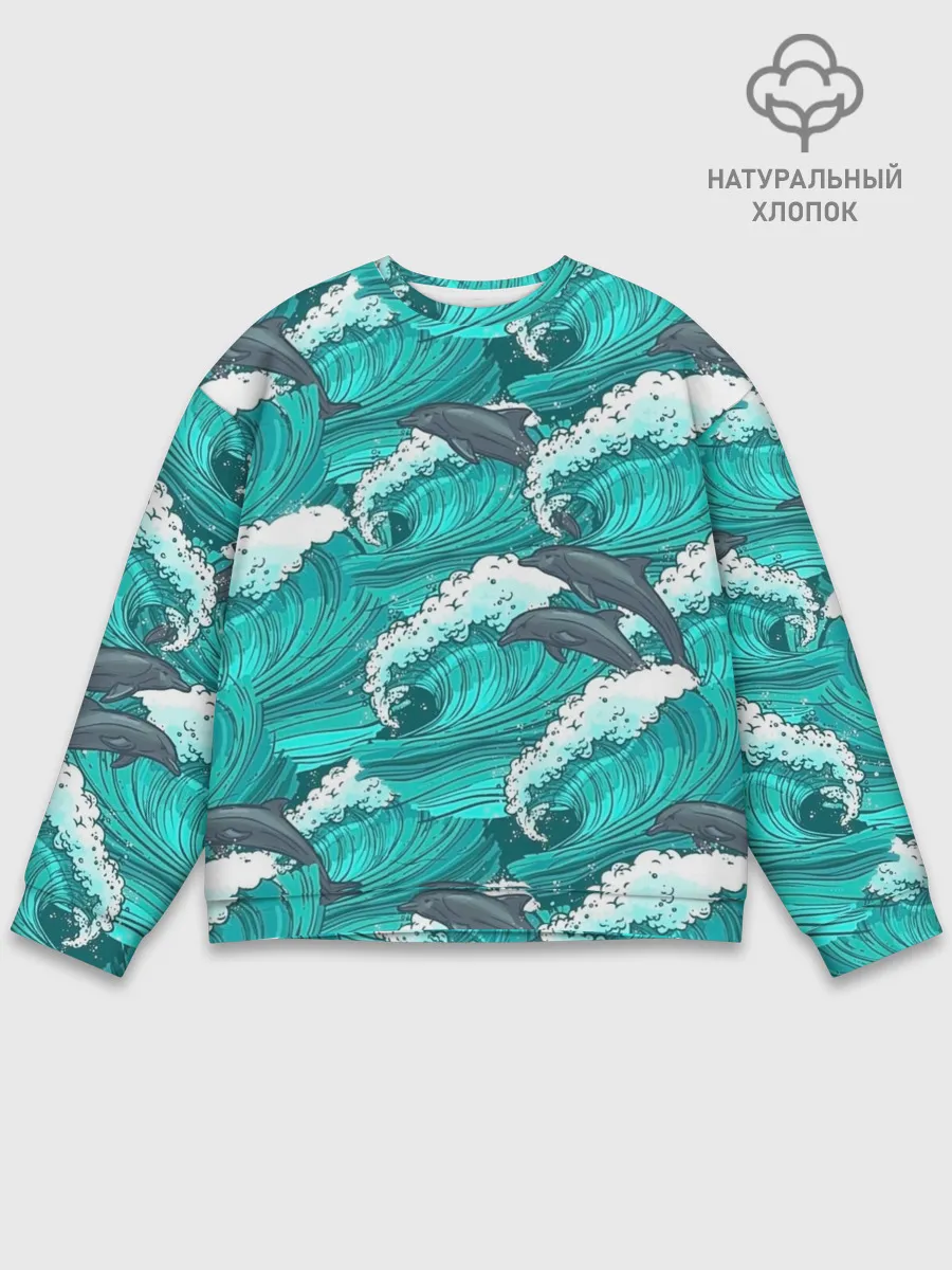 Мужской свитшот базовый / Дельфины