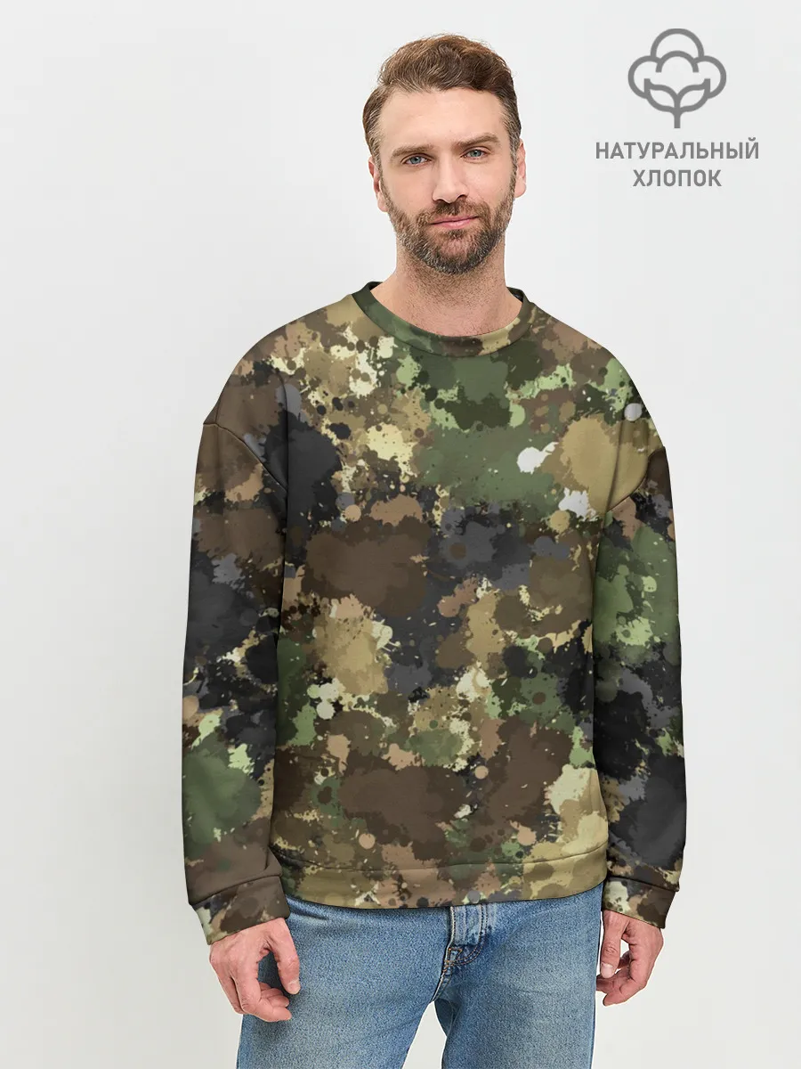 Мужской свитшот базовый / Камуфляж с кляксами