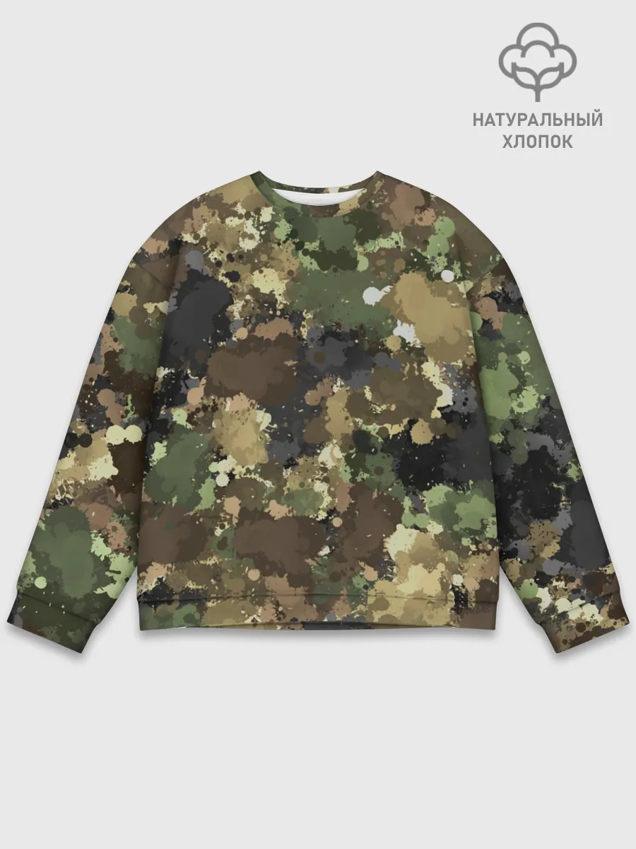 Мужской свитшот базовый / Камуфляж с кляксами