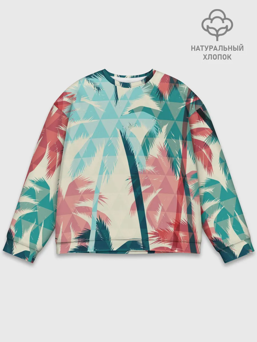 Мужской свитшот базовый / Абстракция Пальмы Текстура