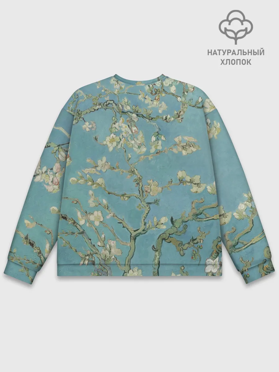 Мужской свитшот базовый / Ван Гог Цветущие ветки миндаля