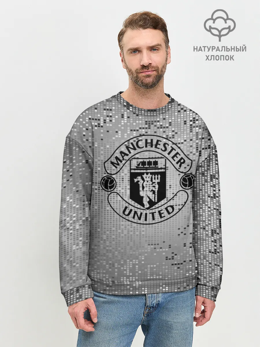 Мужской свитшот базовый / Манчестер Юнайтед Pixels