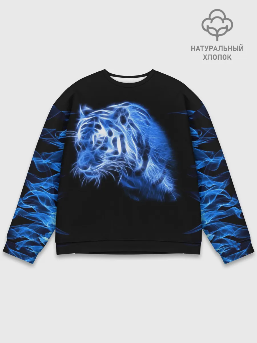 Мужской свитшот базовый / Синий тигр