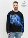 Мужской свитшот базовый / Синий тигр