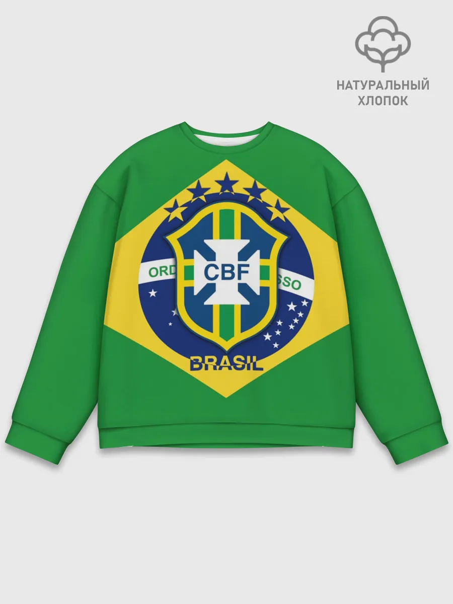 Мужской свитшот базовый / Сборная Бразилии флаг