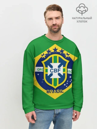 Мужской свитшот базовый / Сборная Бразилии флаг