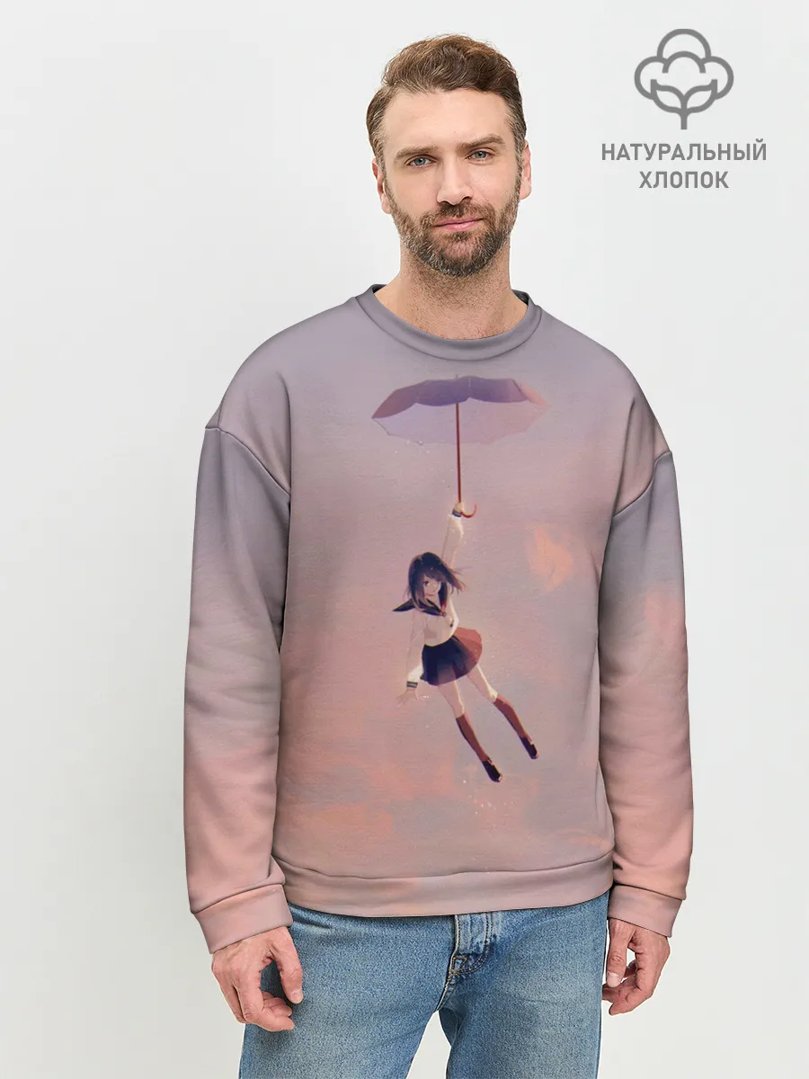 Мужской свитшот базовый / Девушка с зонтом