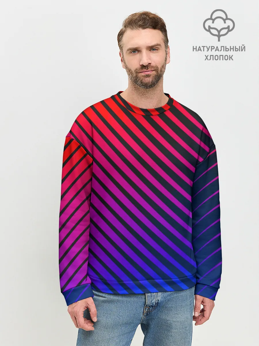 Мужской свитшот базовый / Градиентные линии