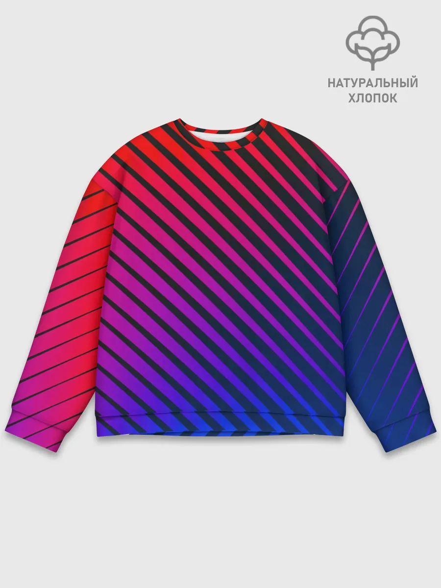 Мужской свитшот базовый / Градиентные линии