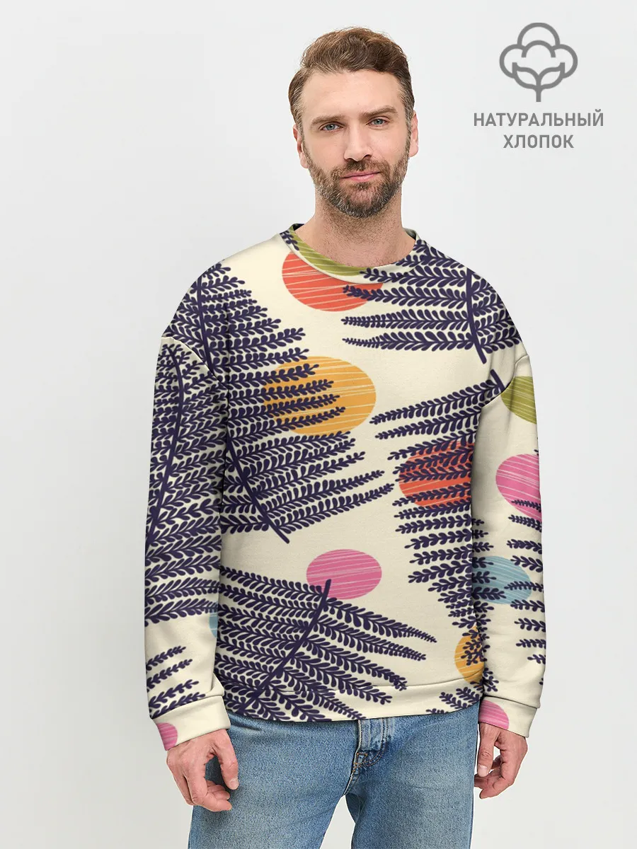 Мужской свитшот базовый / Тропики паттерн