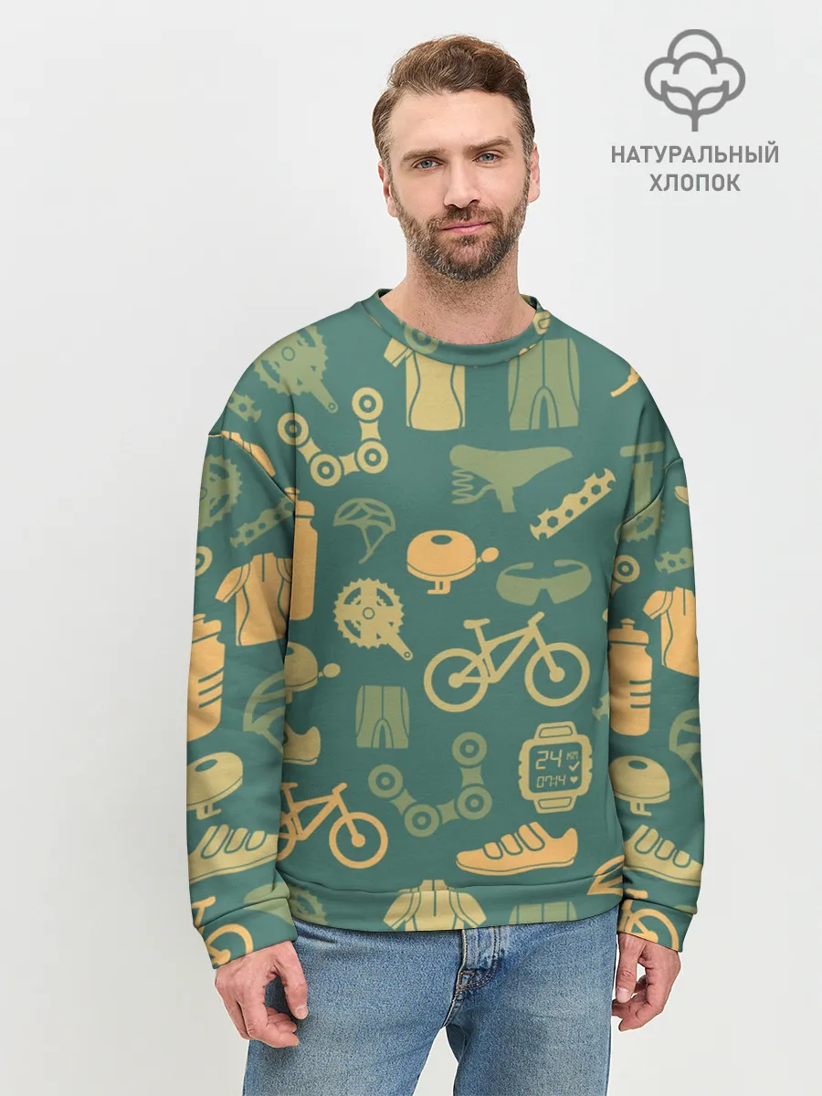 Мужской свитшот базовый / Велосипед Текстура