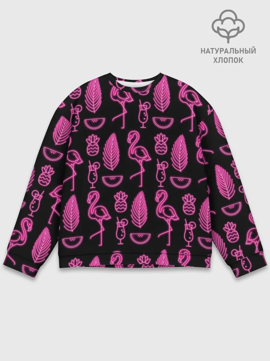 Мужской свитшот базовый / Светящийся фламинго