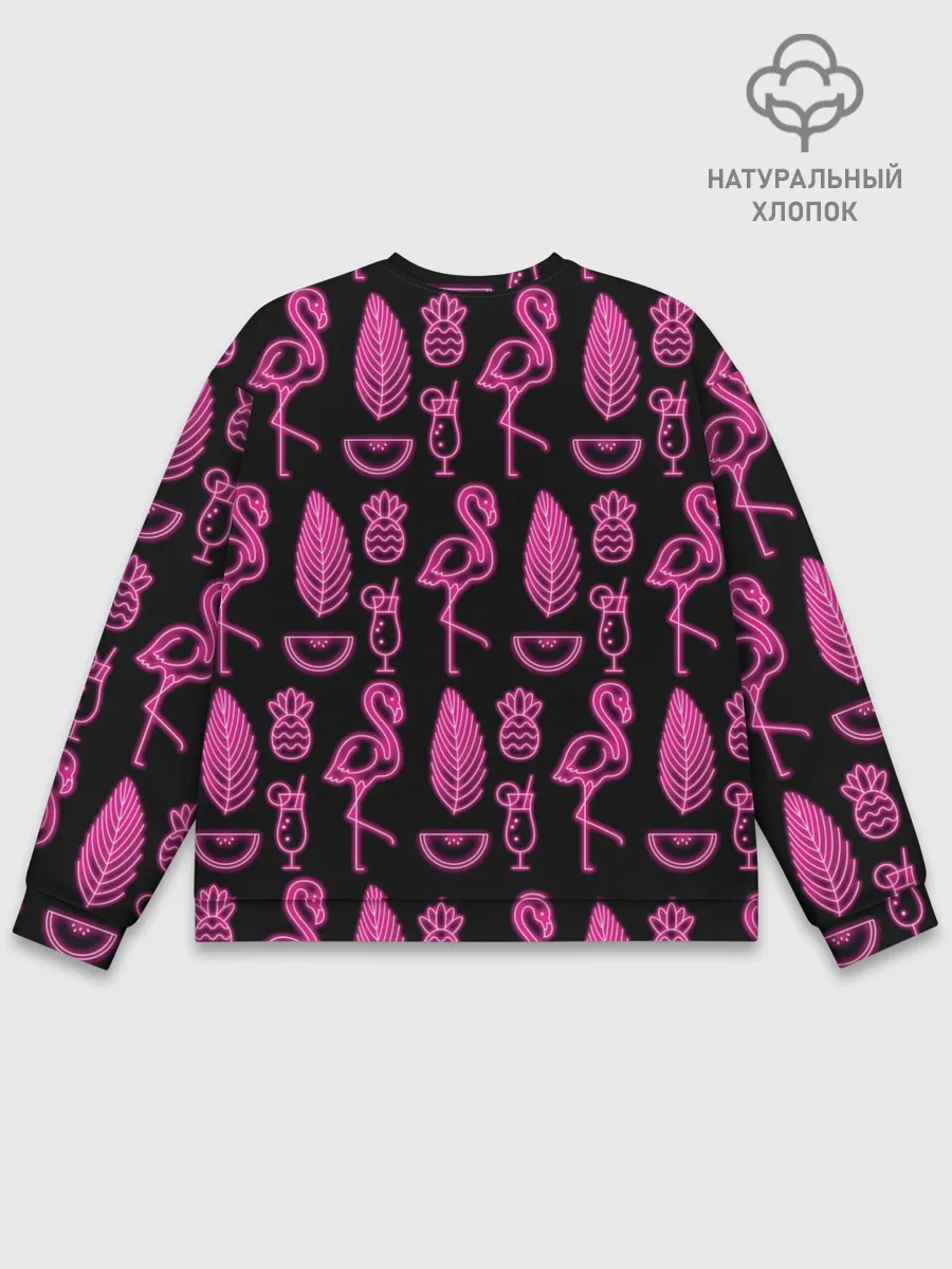 Мужской свитшот базовый / Светящийся фламинго