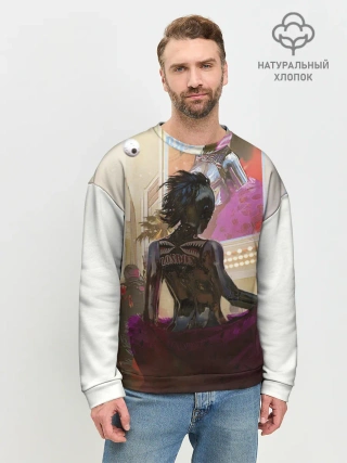 Мужской свитшот базовый / Lady. Cyberpunk 2077