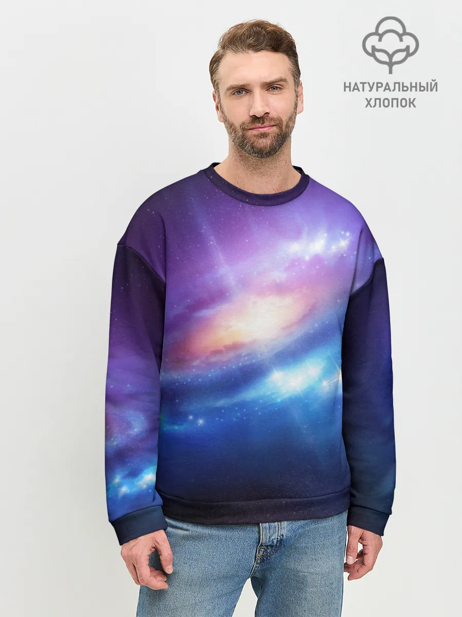 Мужской свитшот базовый / Абстракция космоса