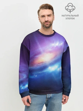 Мужской свитшот базовый / Абстракция космоса