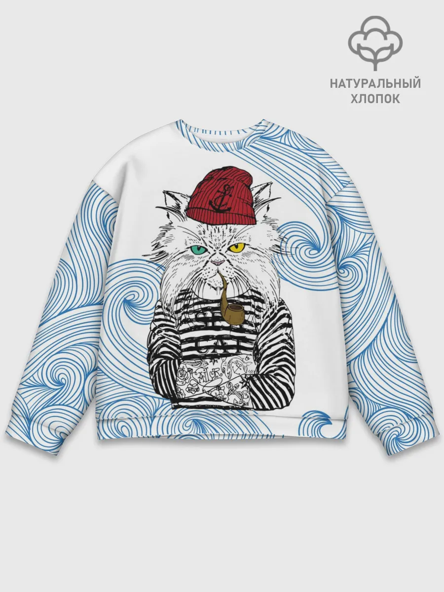 Мужской свитшот базовый / Кот Моряк