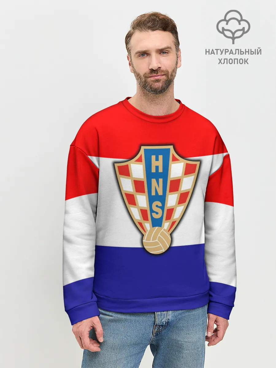 Мужской свитшот базовый / Сборная Хорватии флаг