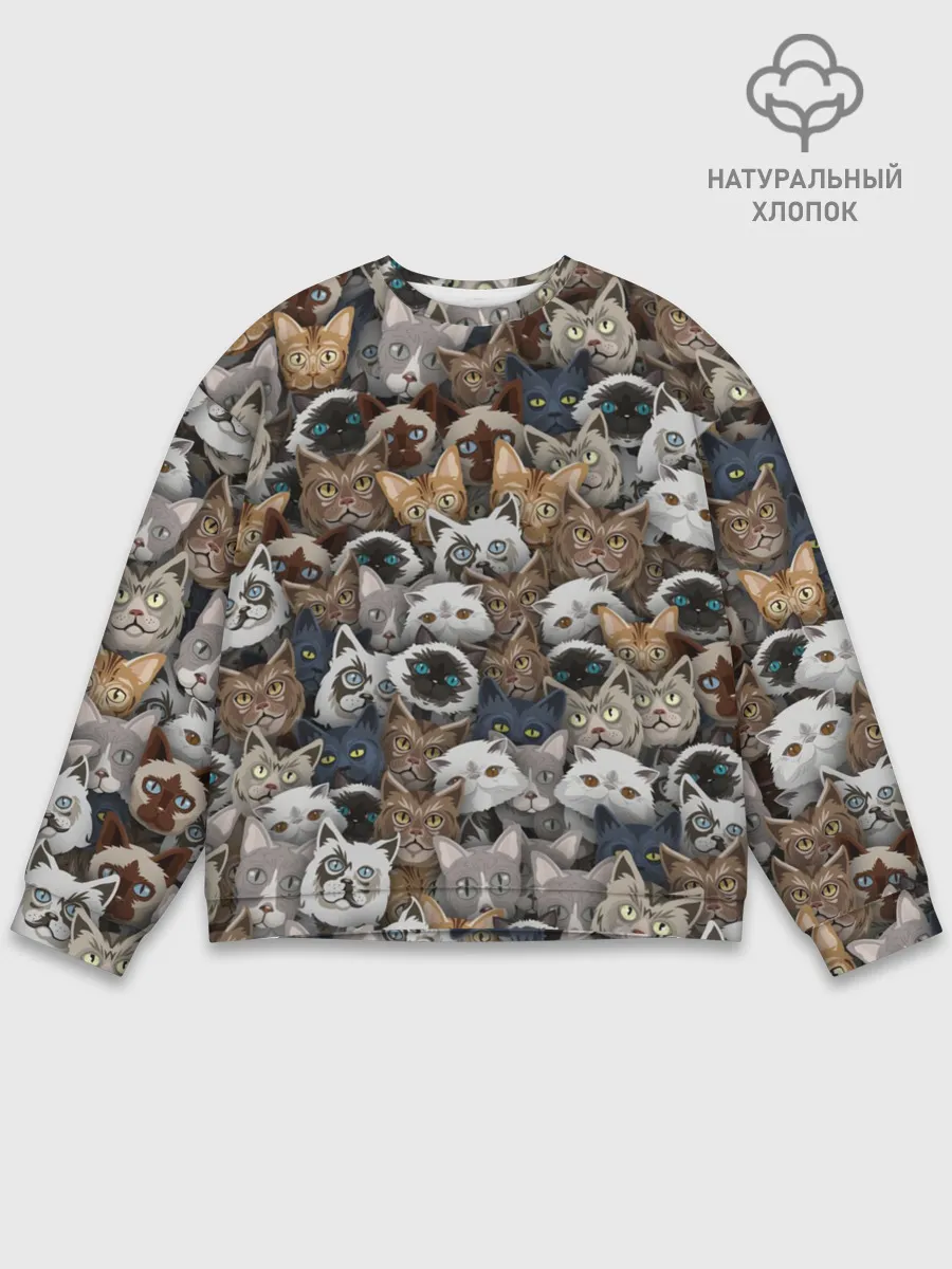 Мужской свитшот базовый / Коты разных пород